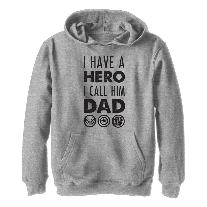 Marvel Unisex Children^Boy's Hero Dad Hoodie, Sportlich Heather, M