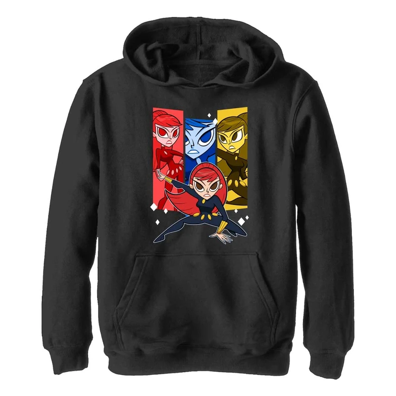 Marvel Unisex Children^Boy's Blackwidow Trio Hoodie, Schwarz, S