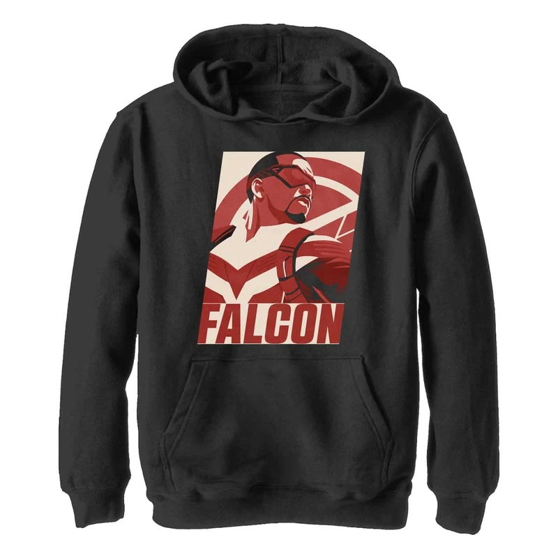 Marvel Boy's Winter Soldier-Falcon Poster Hoodie, Black, XL