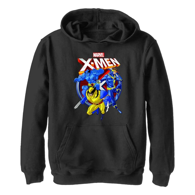 Marvel Boy's Classic Duo Hoodie, Black, M