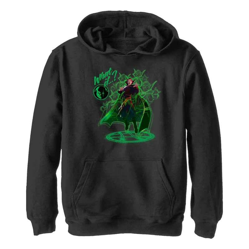 marvel Boy's was Wäre Wenn-Seltsam Green Hoodie, Black, S