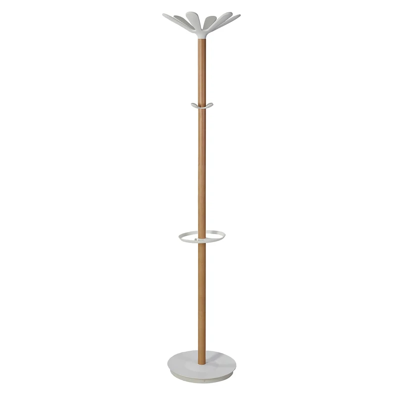 Office Hippo Umbrella and Coat Stand, Beech and White