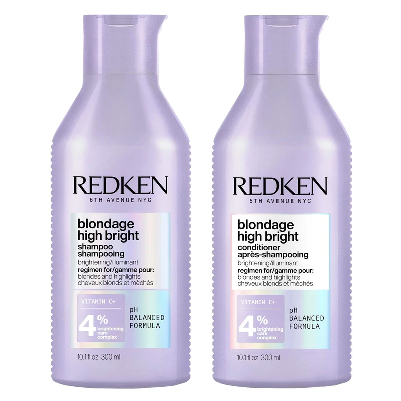 REDKEN Blondage High Bright, Shampoo & Conditioner Duo Set, For Darkened And Dulling Blonde Hair, 300 ml