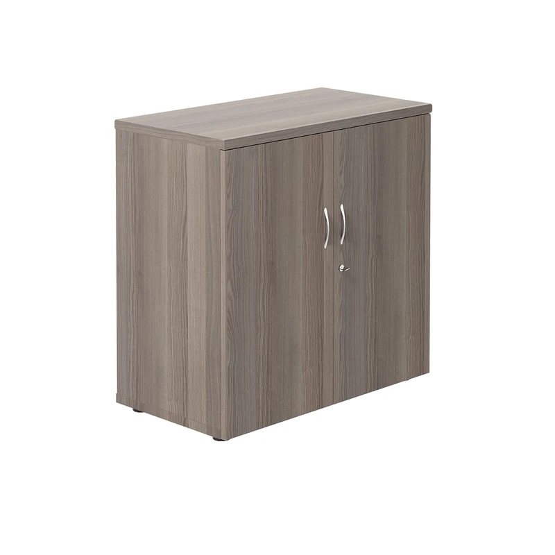 Office Hippo Heavy Duty Office Cupboard, Robust Office Storage with Adjustable Shelf, Lockable, Grey Oak, 80 x 45 x 80 cm