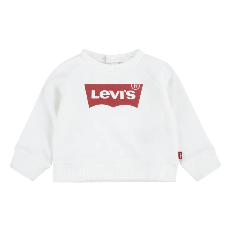 Levi's Kids Ket Item Logo Crew Baby Girls, Red/White, 6 Months