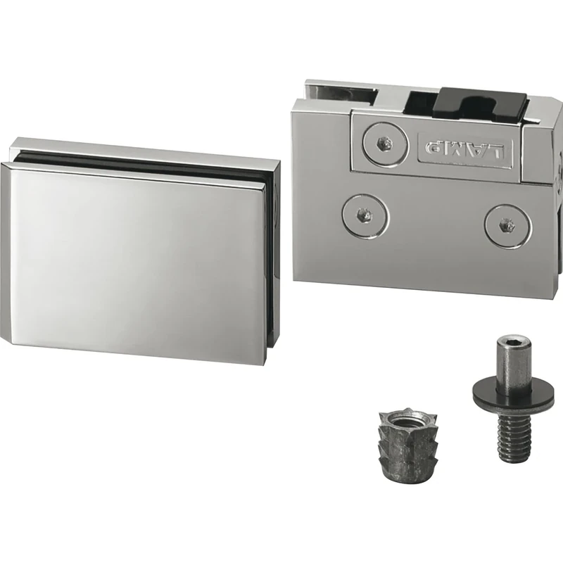 LAMP 170-037-123 Hinge for Glass/Acrylic Doors Zamak Black, Silber