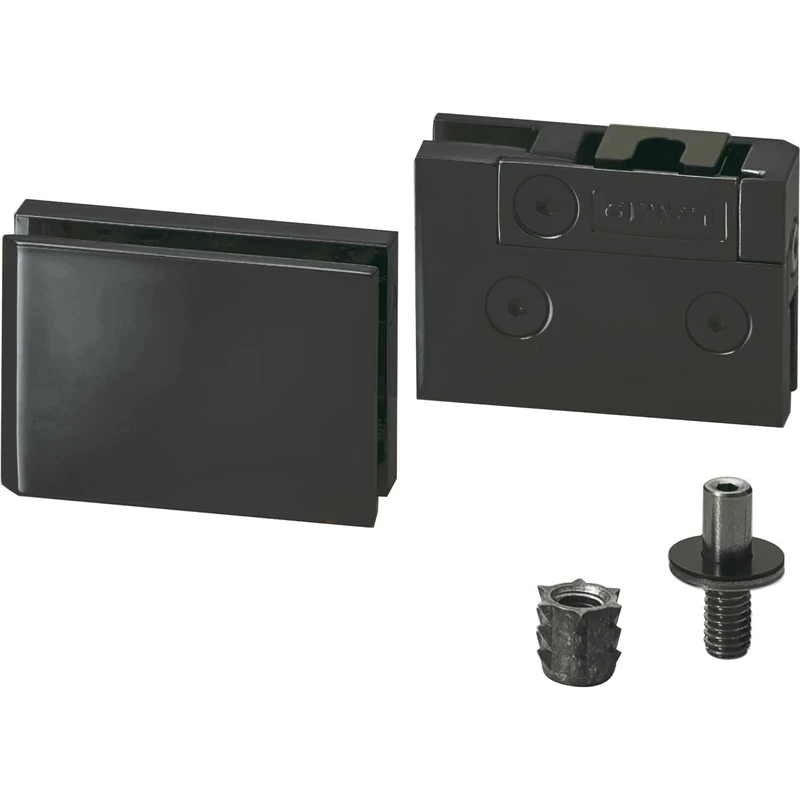 LAMP 170-042-197 Hinge for Glass/Acrylic Doors Zamak Black, Silber