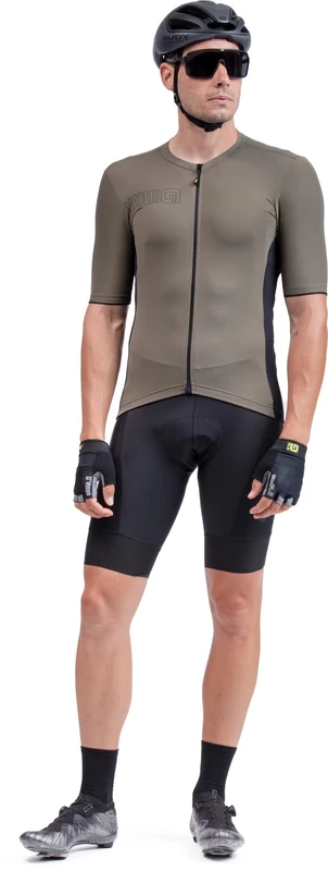 Alé Cycling Men's Pragma Colour Block Short Sleeve Jersey, Olive, XXL