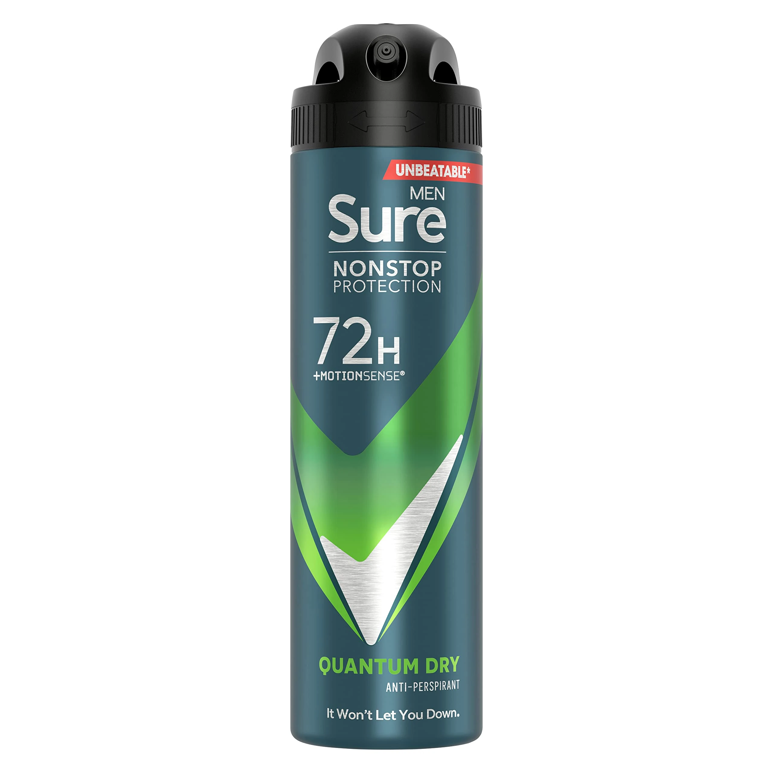 Sure Men Nonstop Protection Quantum Dry Anti-Perspirant Aerosol Men's, 6 x 150ml