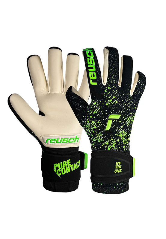 Reusch Pure Contact Gold Grip Goalkeeper Gloves Men and Women Football Gloves for Adults Suitable for All Weather Conditions and Pitch Surfaces