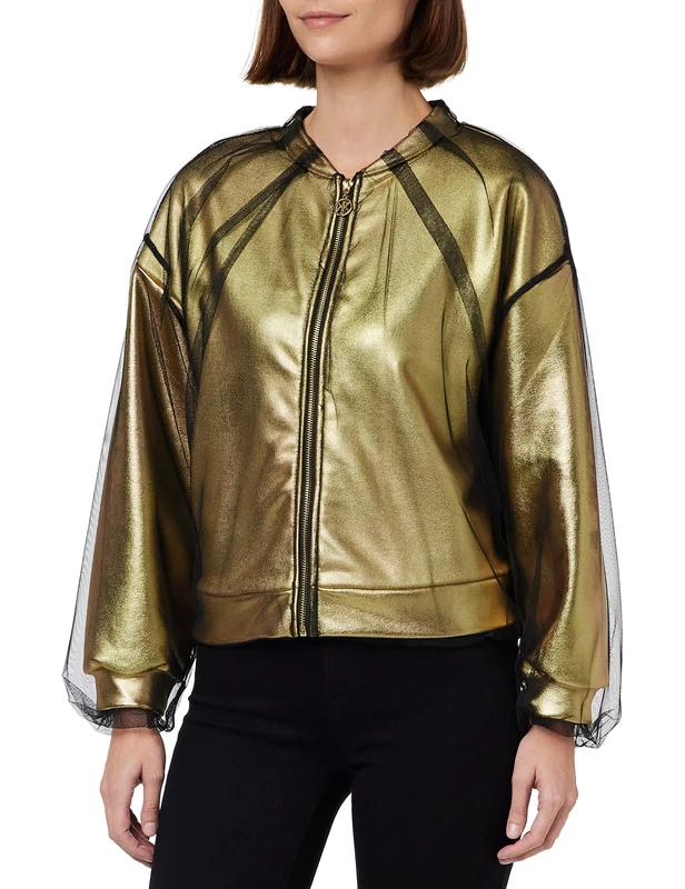 KENDALL & KYLIE Women's K&K W Metallic Bomber KKW3716102, Gold, L, L