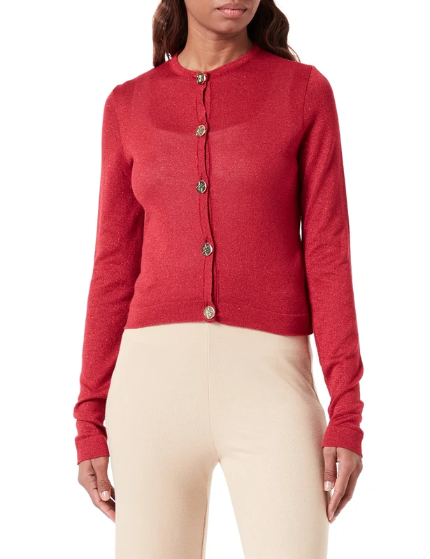 Kendall + Kylie Women's K&k W Short Cardigan Knit Kkw3714303 Sweater, Blue Red, M - Image 1