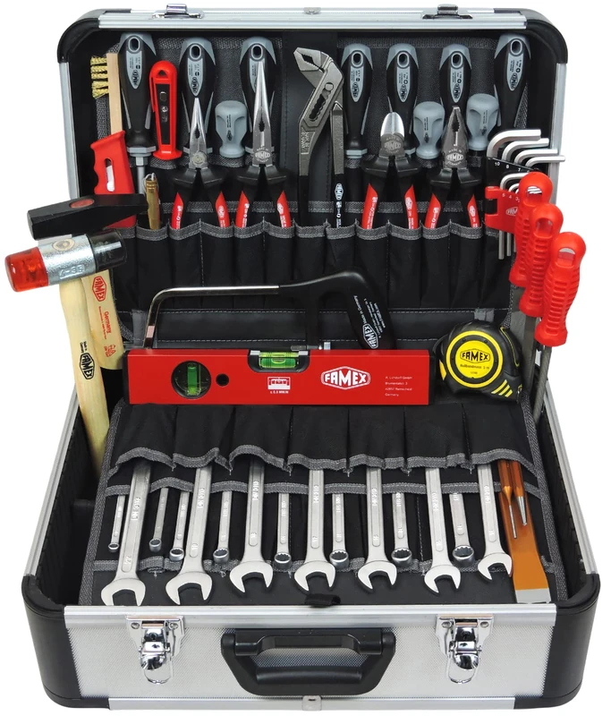 FAMEX 420-88 Aluminium Tool Box with Comprehensive Tool Set