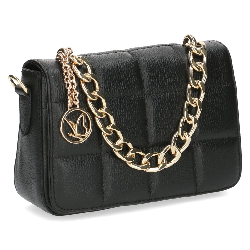 CAPRICE Ladies Black Nappa Leather Handbag with Chain 1