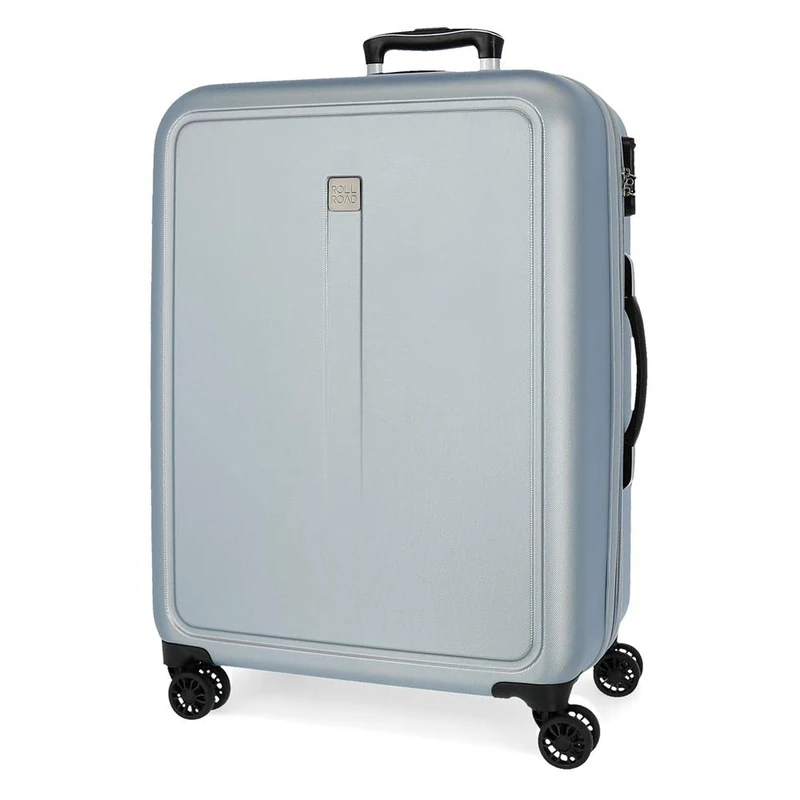 Roll Road Camboya Cabin Trolley, Black, 40 x 55 x 20 cm, Rigid ABS Combination Lock, Side Lock, 37 L, 3.08 kg, 4 Wheels, Hand Luggage, lightblue, 53 x 78 x 31 cm, Large Suitcase