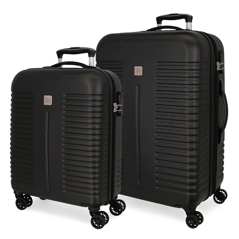 ROLL ROAD, Black/White, One Size, Set of 2 suitcases