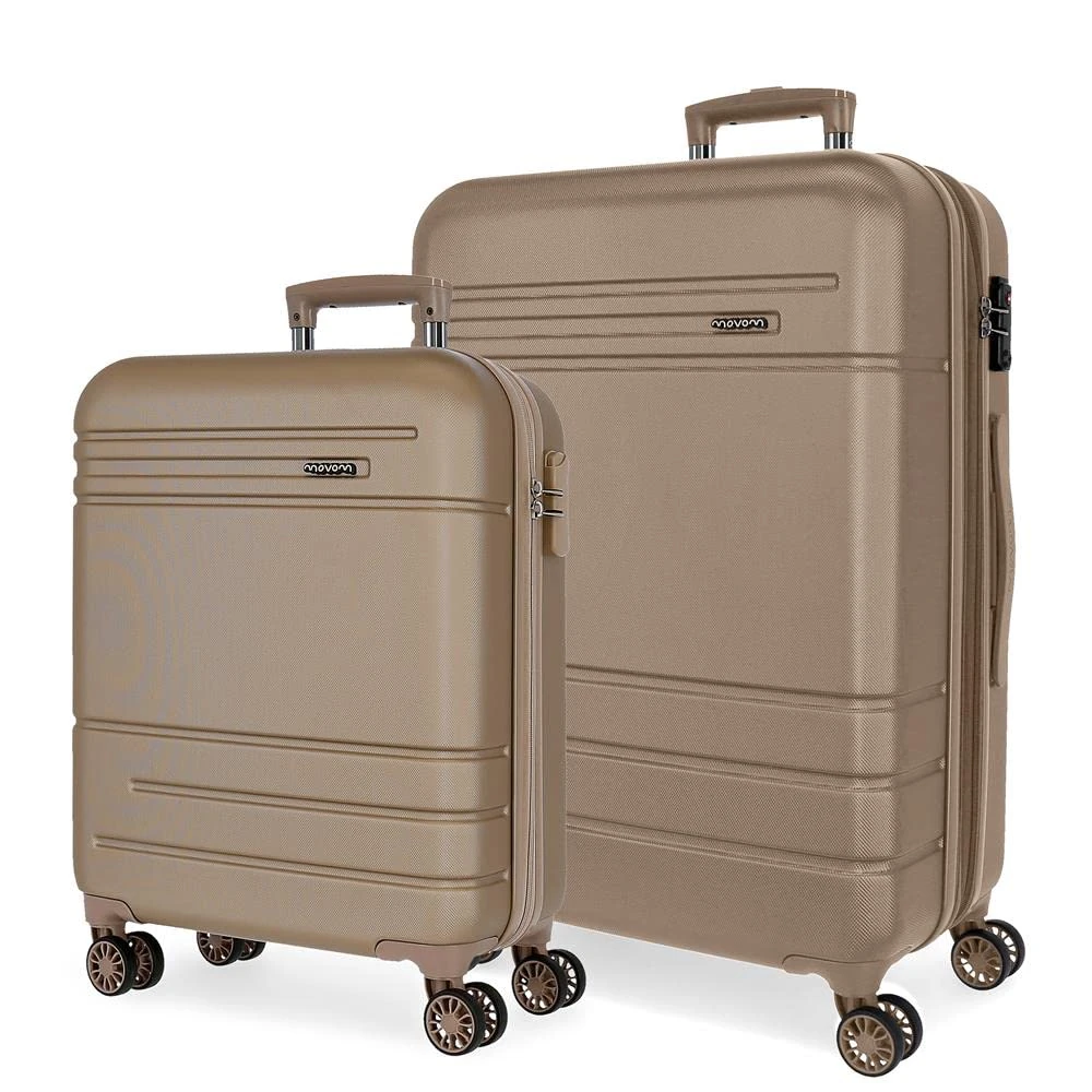 Movom Galaxy Suitcase Set Blue 55/68 cm Rigid ABS Side Combination Lock 109L 6.5 kg 4 Wheels Double Hand Luggage