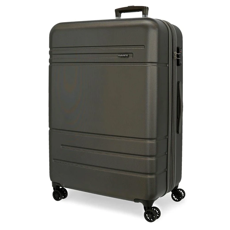 MOVOM Galaxy Suitcase Medium Black 48 x 68 x 27 cm Rigid ABS Side Combination Lock 72L 3.9 kg 4 Double Wheels