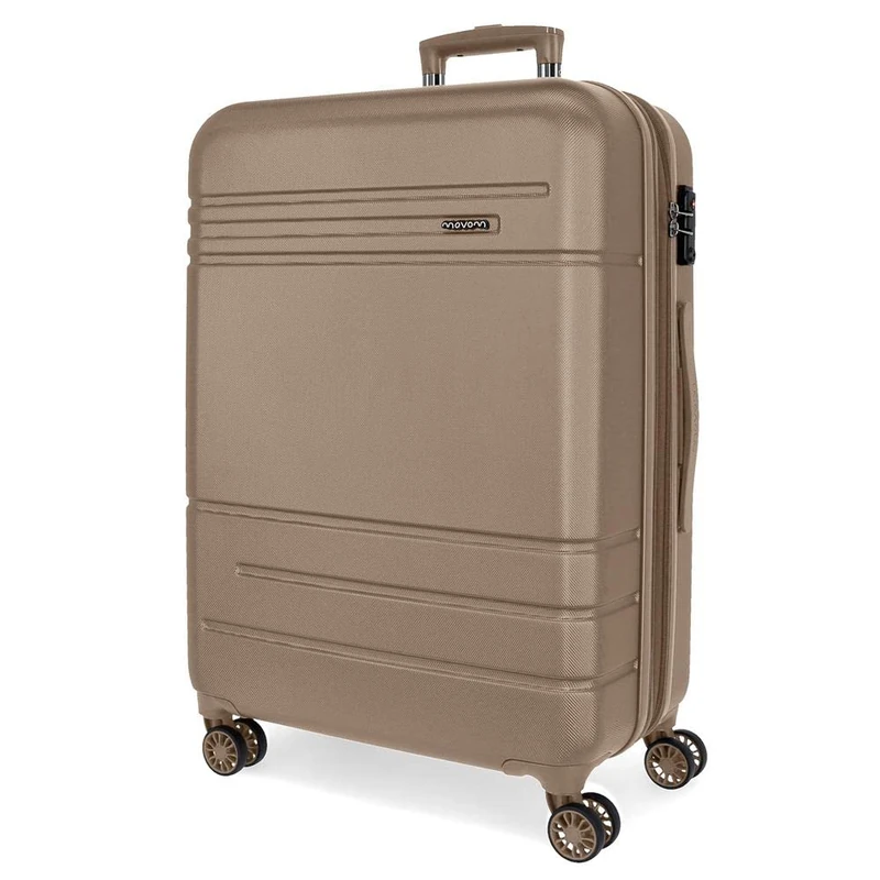 MOVOM Galaxy Large Suitcase Blue 53x78x31cm Hard ABS Closure TSA 108L 4.9kg 4 Double Wheels, Beige, 53x78x31 cms, Large Suitcase
