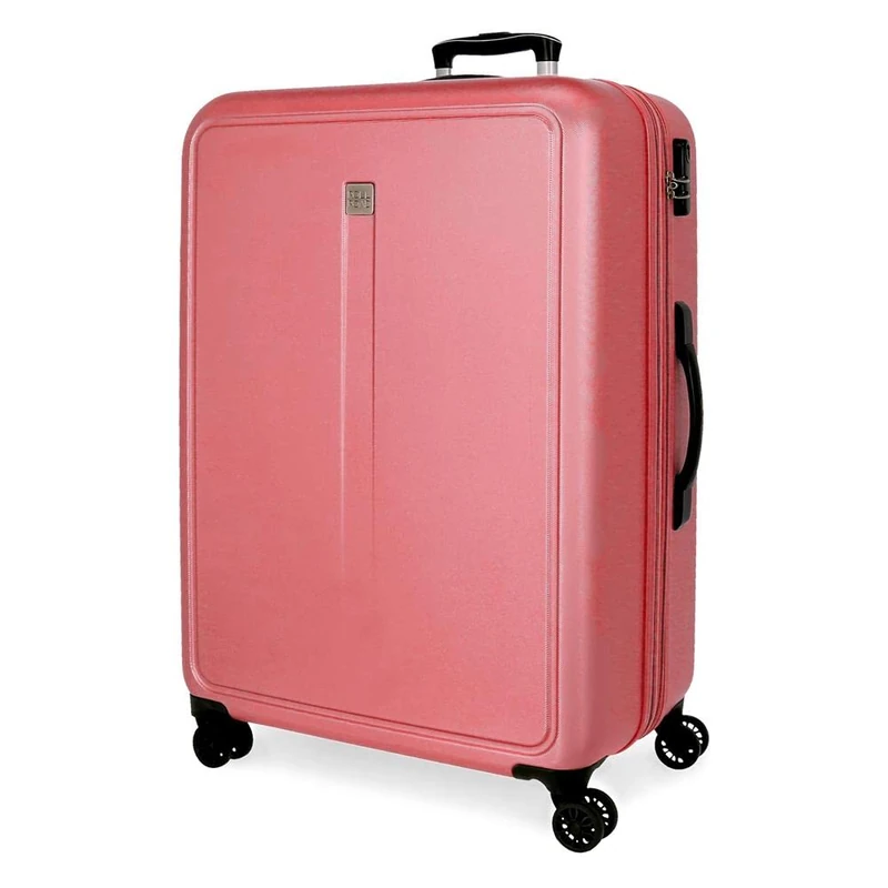 Roll Road Camboya Cabin Trolley, Black, 40 x 55 x 20 cm, Rigid ABS Combination Lock, Side Lock, 37 L, 3.08 kg, 4 Wheels, Hand Luggage, Pink, 53 x 78 x 31 cm, Large Suitcase