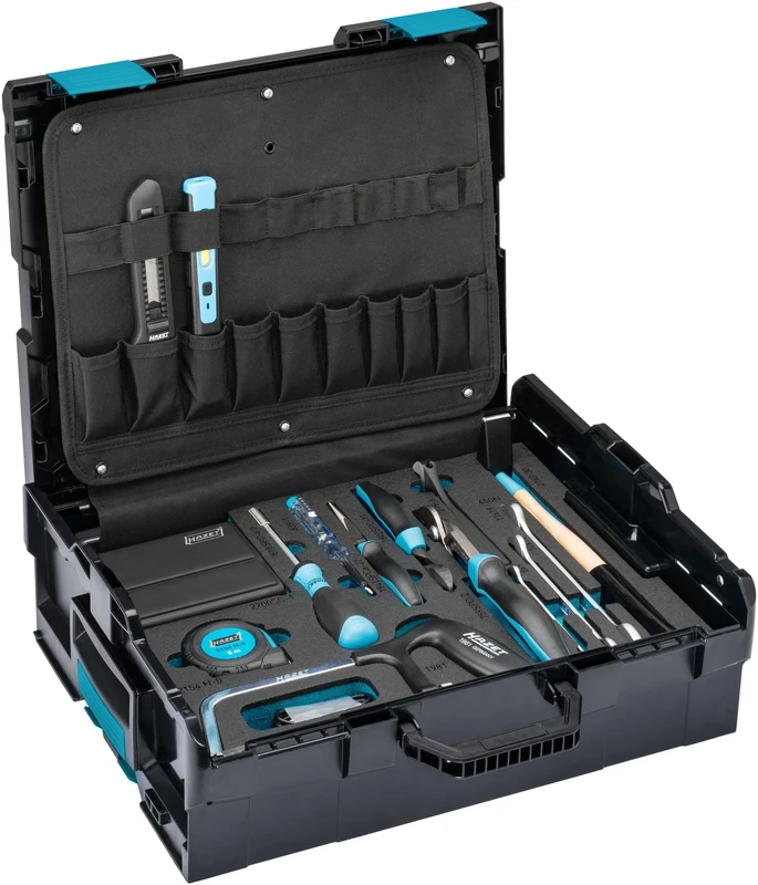 Hazet Tool Set 190L-136/83 | 83-Piece Patented L-Boxx Click System with 13.3 L Volume with Labelling Fields | Storage and Transport of High-Quality Tools, Black-blue