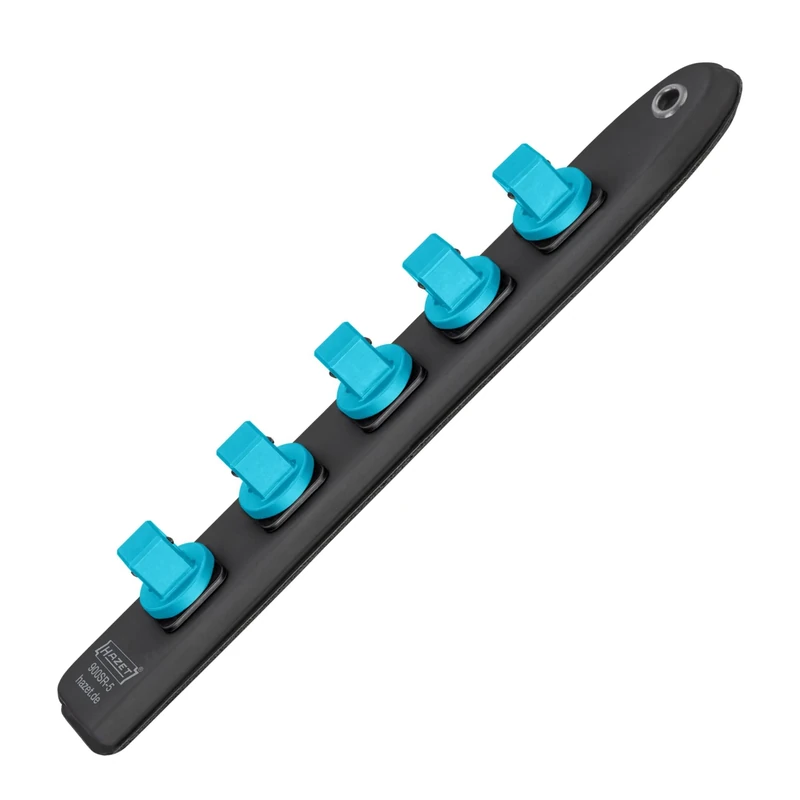 Hazet Socket Strip 900-SR/5 I Magnetic Base with 5 Slots and Robust Twist Lock Drive Square 12.5 mm (1/2 Inch) I Flexible Plastic Socket Strip for Socket Spanner - Image 1