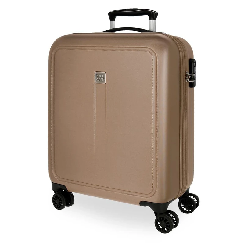 Roll Road Camboya Cabin Trolley, Black, 40 x 55 x 20 cm, Rigid ABS Combination Lock, Side Lock, 37 L, 3.08 kg, 4 Wheels, Hand Luggage, Champagne, Expandable case