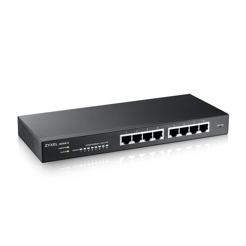 Zyxel 8-Port GbE Smart Hybrid Mode Switch | Standalone o Nebula Cloud | Desktop | Senza Ventola [GS1915-8]