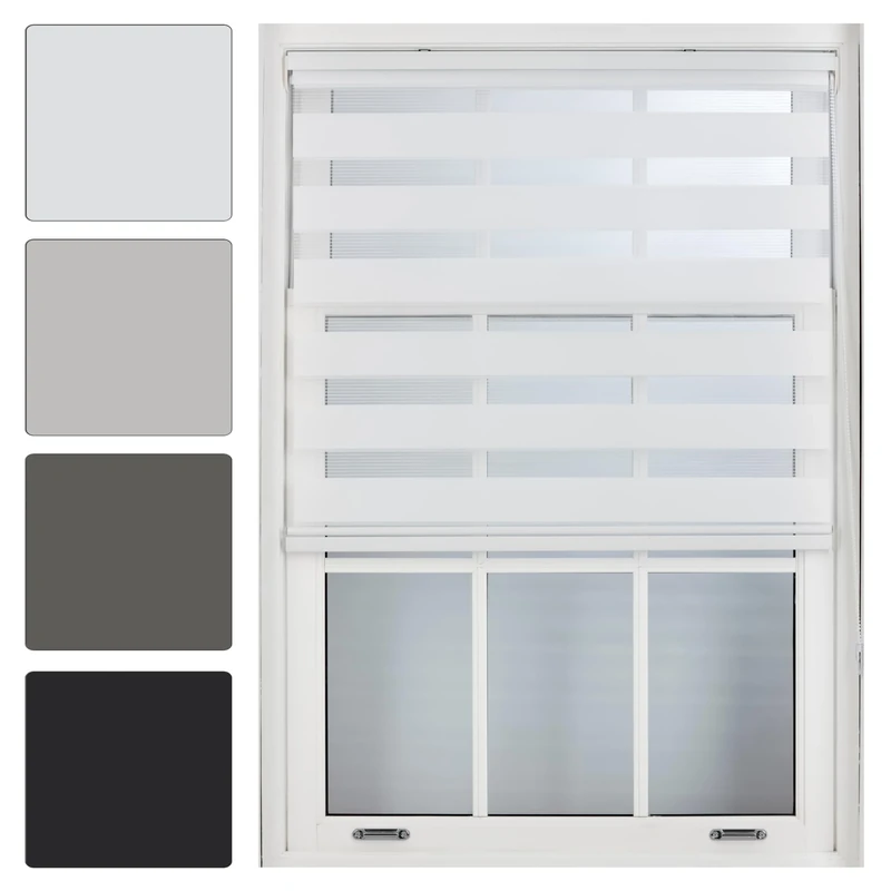 FURNISHED Day and Night Roller Blinds - 85W x 165H cm White