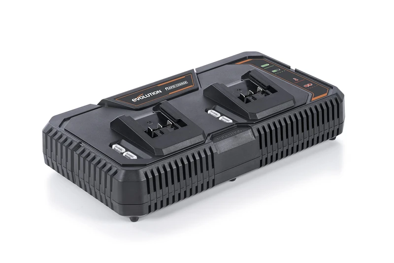Evolution Power Tools R18RCH-Li2 Dual Port Fast Charger for EXT Lithium Ion (Li-Ion) Battery Packs For Cordless Tools