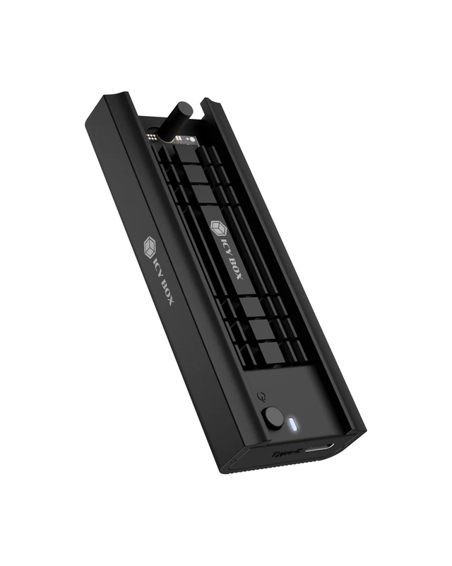 ICY BOX M.2 NVMe & SATA SSD Docking Station, USB 3.2 (Gen2, 10 Gbps), Tool-less, USB-C & USB-A, PCIe M-Key, Aluminium, Black