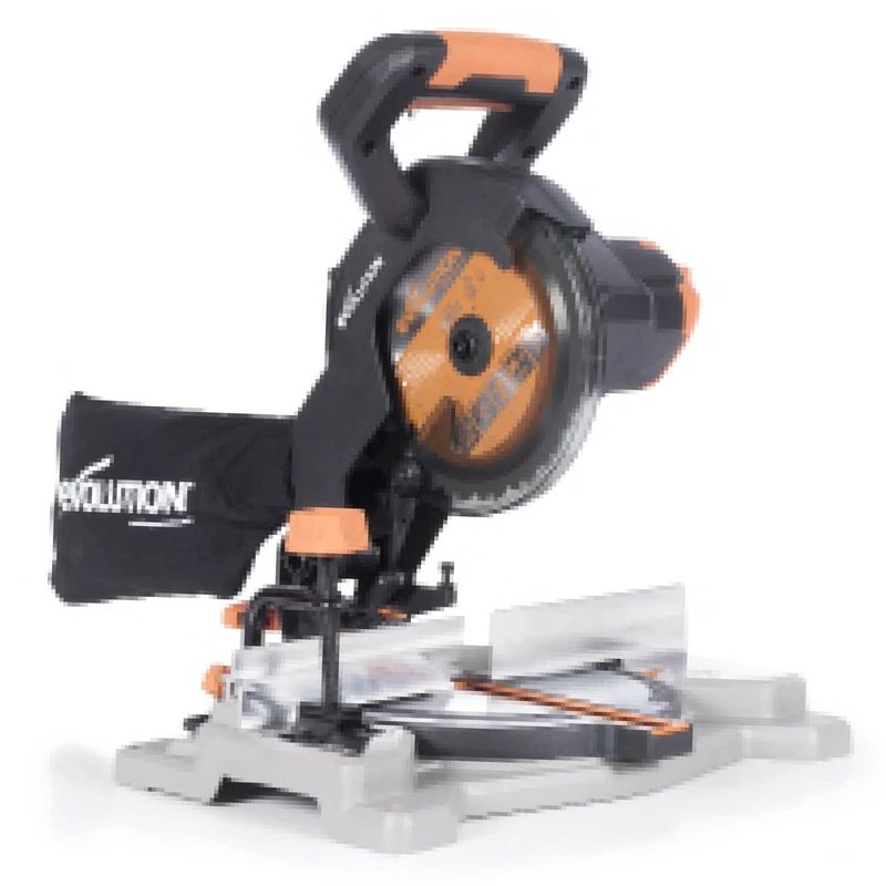 Evolution Power Tools R185CMS-Li Cordless Mitre and Chop Saw with Multi-Purpose Cutter, 850W - 4Ah Battery & Charger, 185mm TCT Saw Blade Included, 3 Year Warranty