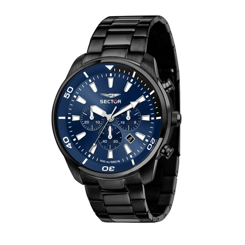 Sector Oversize Men's Chronograph Quartz Watch R3273602017, Black, 48mm, Bracelet - Image 1