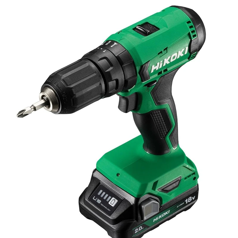 HIKOKI Akku Schlagbohrschrauber DV18DA (18V, 50Nm Festdrehmoment, Schlagbohrfunktion, 2 Gang-Getriebe, LED, im Transportkoffer)