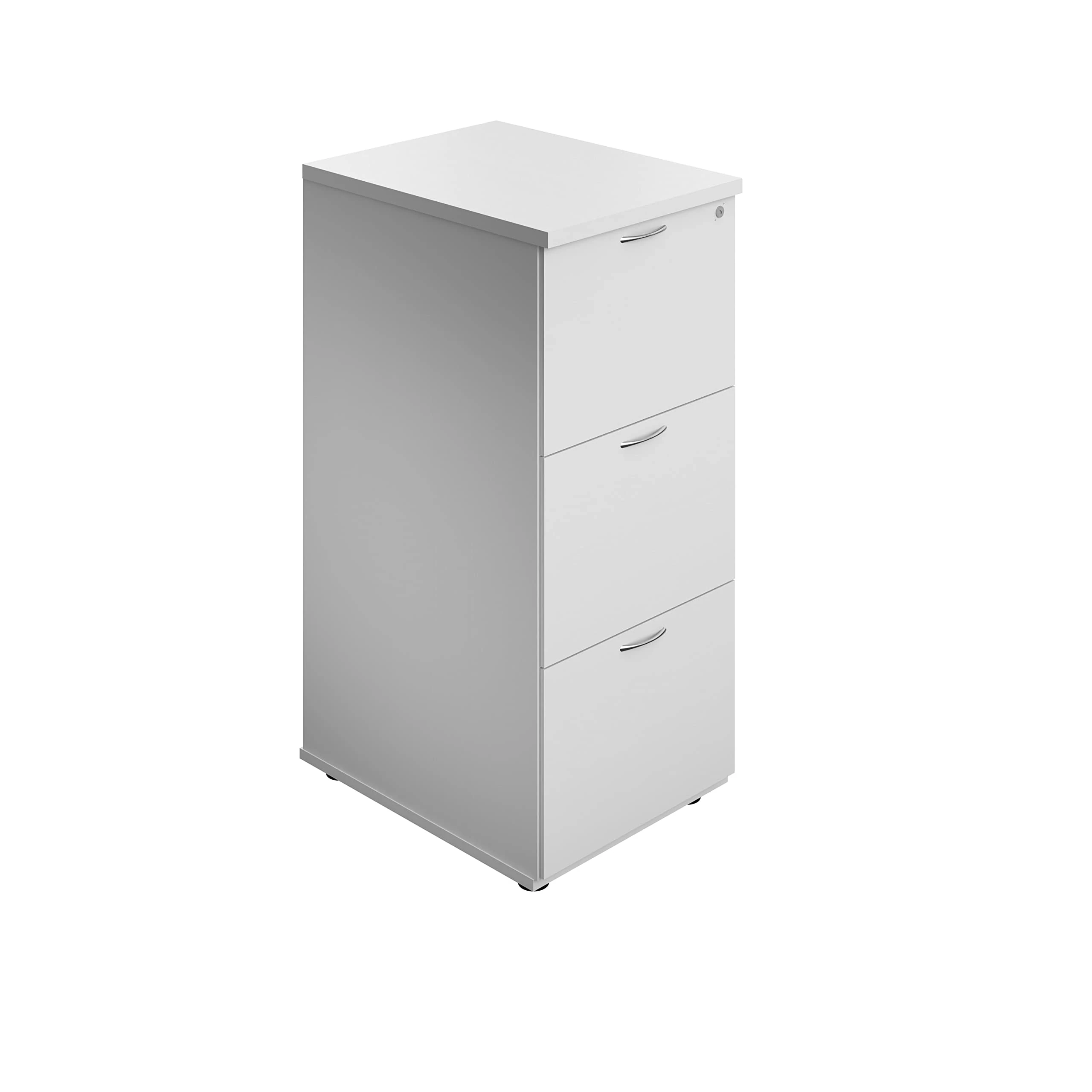 Office Hippo Heavy Duty Filing Cabinet, Robust File Cabinet, Office Cabinet with Anti-Tilt Mechanism, Lockable Filing Cabinet, Office Storage for A4 or Foolscap Filing - White, 3 Drawer