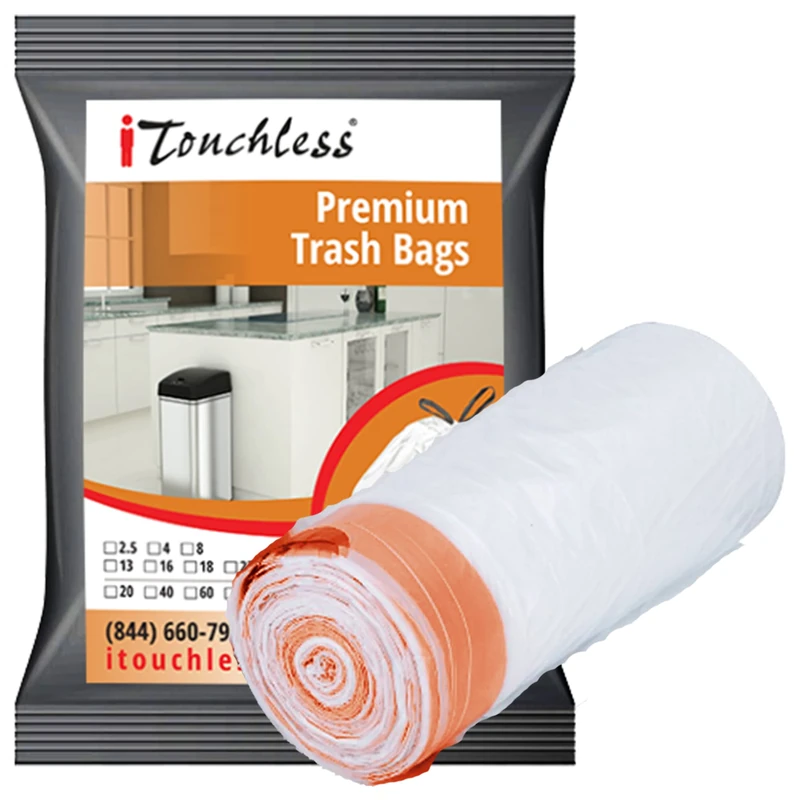 iTouchless Kitchen Wastebasket, Trash Bags, 18 Gallon