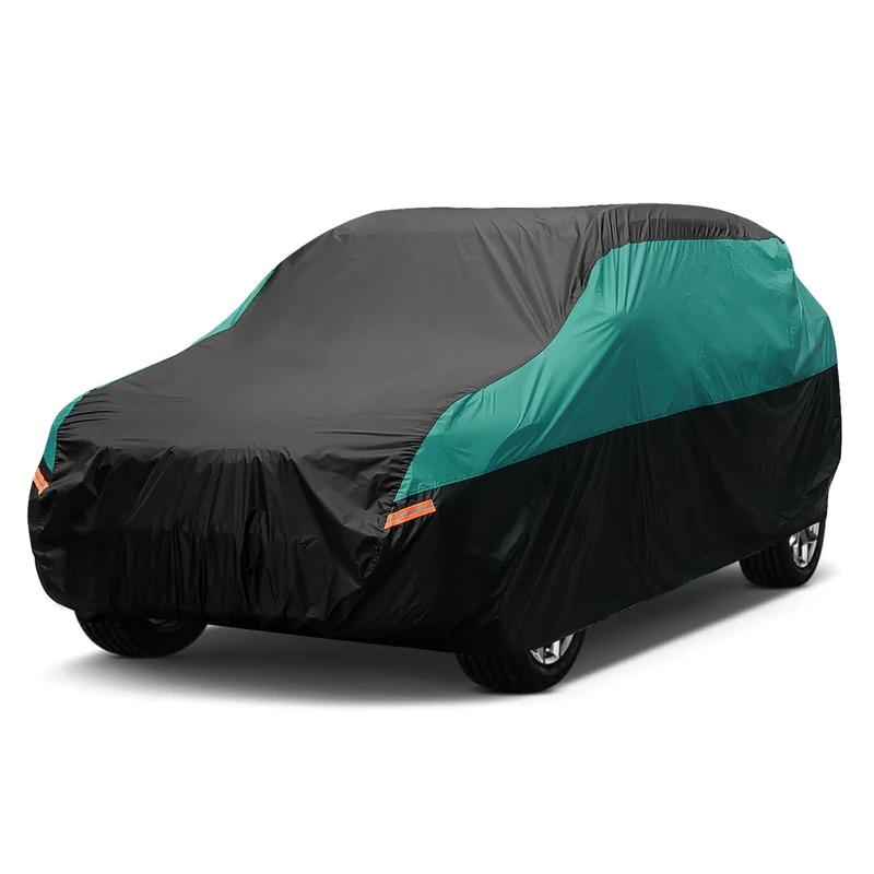 SEAZEN SUV Car Cover Waterproof All Weather, Outdoor Car Cover for Automobiles, Hail UV Snow Wind Protection, Compatible with Nissan Pathfinder, Ford Explorer,Toyota Highlander etc.(Length Up to 200")