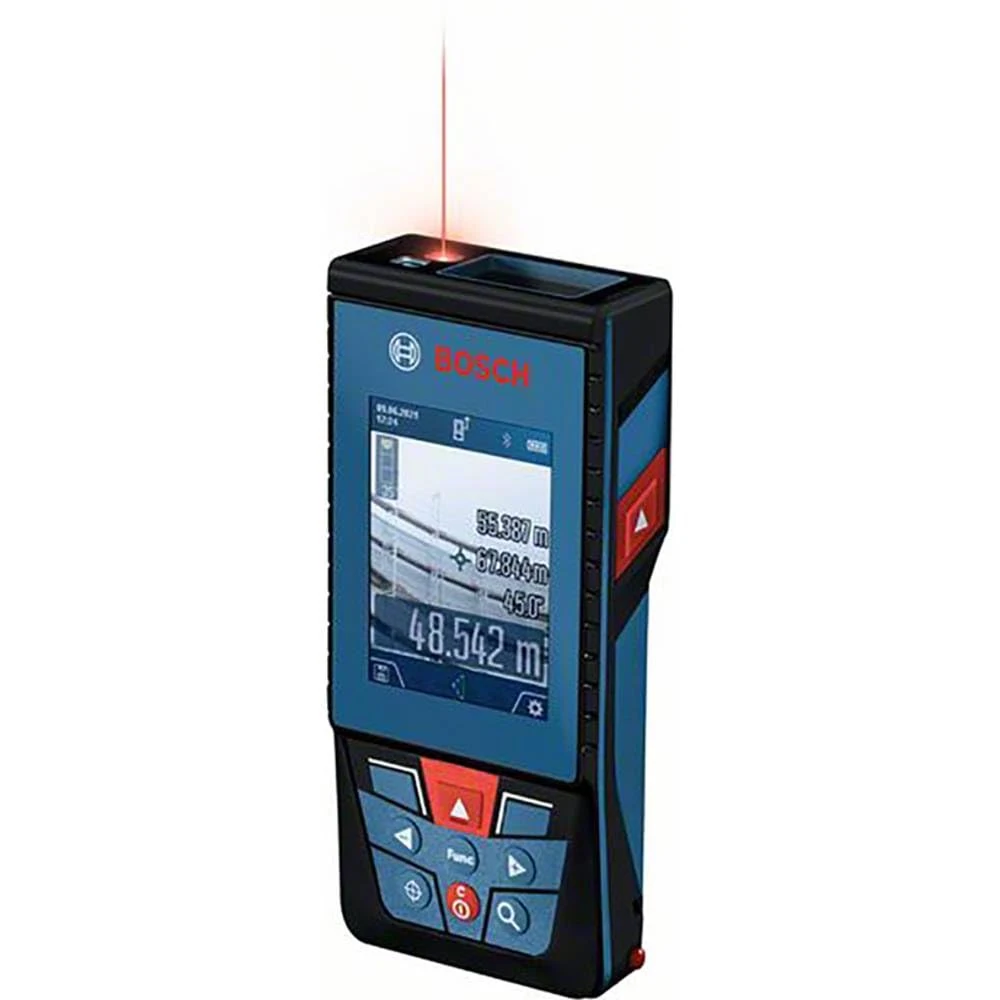 Bosch Professional Laser Measure GLM 100-25 C (integrated camera, range: up to 100m, robust, IP54, ± 1.5 mm*, 3x AA batteries, hand strap, pouch)