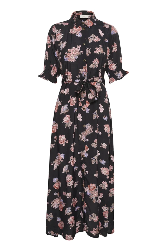 KAFFE Women's Casual Dress, Black Deep, UK 6