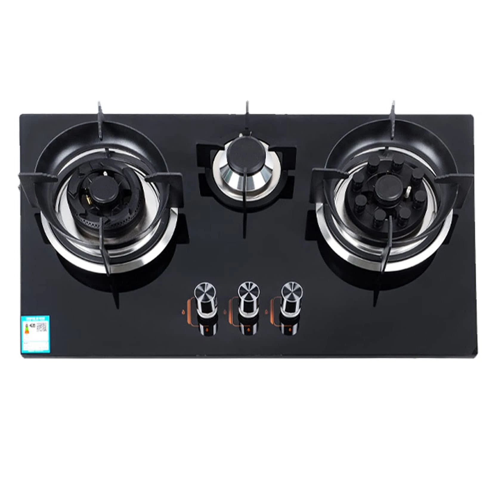 3 Burner Gas Countertop Cooktop, Tempered Glass Drop-in Range Hob, Home Kitchen Built-in Stove Top with Thermocouple Protection, Easy to Clean