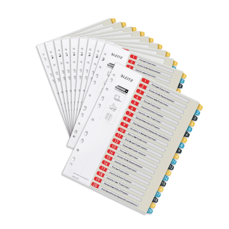Leitz A4 Printable Index 1-20 - Heavy Duty Cosy Range