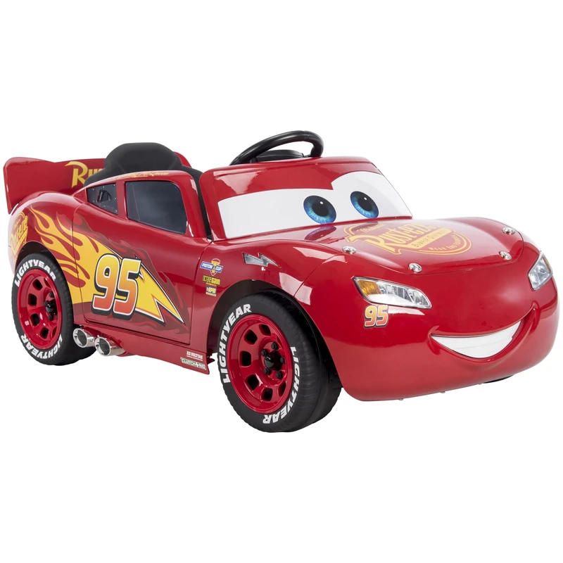Huffy Disney Cars Lightning McQueen Electric Ride On Car - 6v Battery Powered Motorised Car Fun + Sounds + Lights, Red