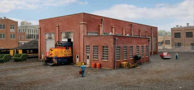 Walthers 532923 Diesel Locomotive Shed, 2-Station, Track: H0, Model Railway Stations and Railway Buildings 1:87 Scale