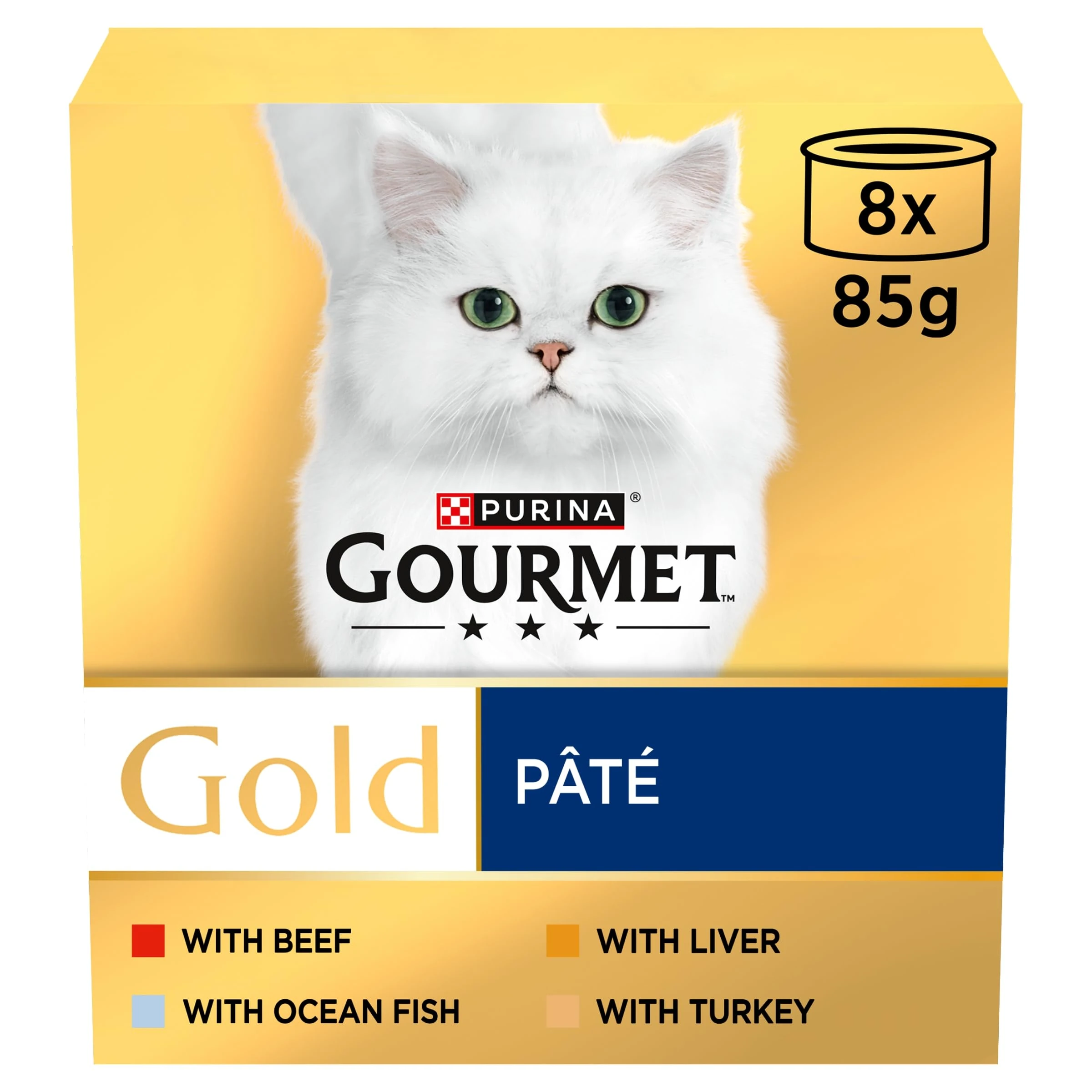 GOURMET Gold Pate Recipes Wet Cat Food 8x85g, Pack of 6
