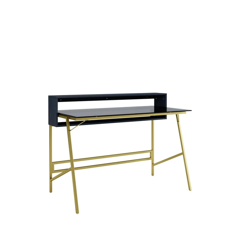 DHP Furniture Morgan Desk, Metal, Gold, 89.5 x 120 x 70 cm - Image 1