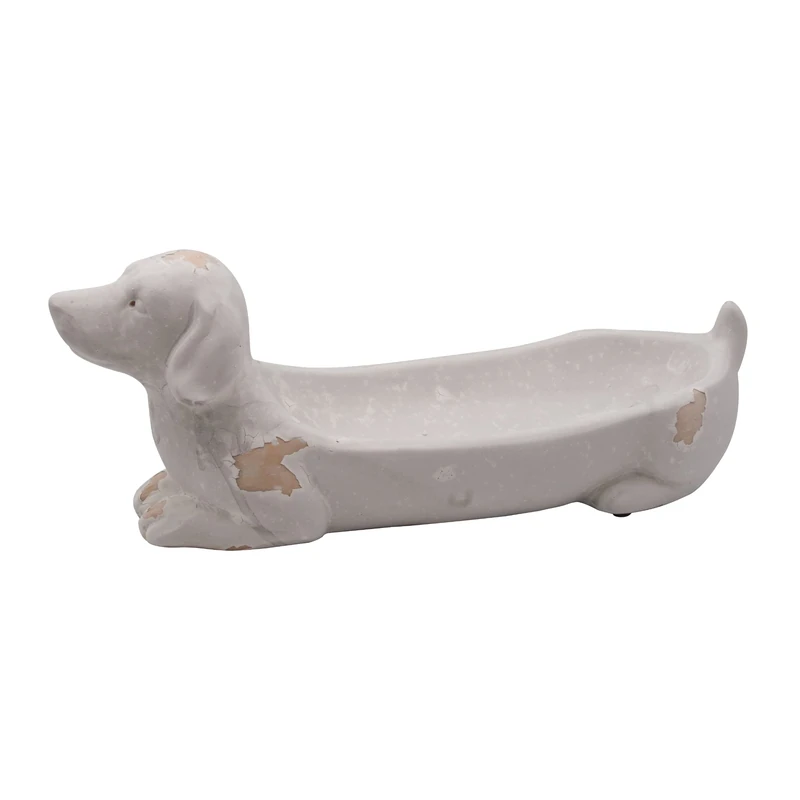 Dachshund Dog for Plants in Off White, 42 x 12 x 15 cm (Reference: 1891143) - Image 1