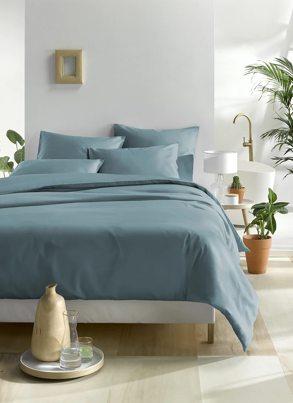 De Witte Lietaer Olivia XL Plain Satin Double Duvet Cover 260 x 240 cm + 2 Pillowcases