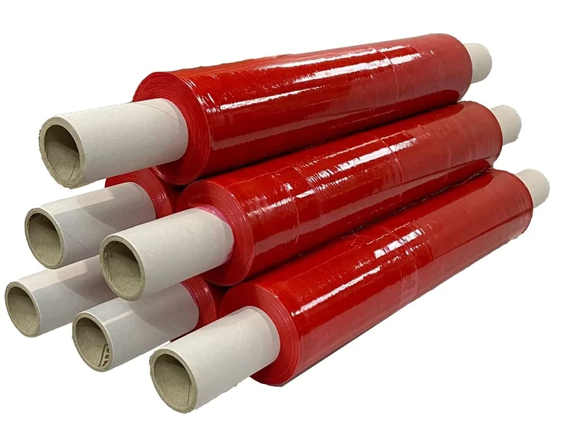 1.5KG Hand Roll Strong Pallet/Stretch/Shrink Wrap Packaging Cling Film - 400mm x 250m 17MU (40CM X 250M, Red, 12)