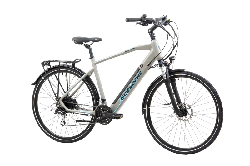 F.lli Schiano E-Wave, Electric Bike for Adults, 28" Trekking Bike, 36V 11.6Ah Removable Battery, 250W Motor, 50Nm, Commuter Ebike, Silver