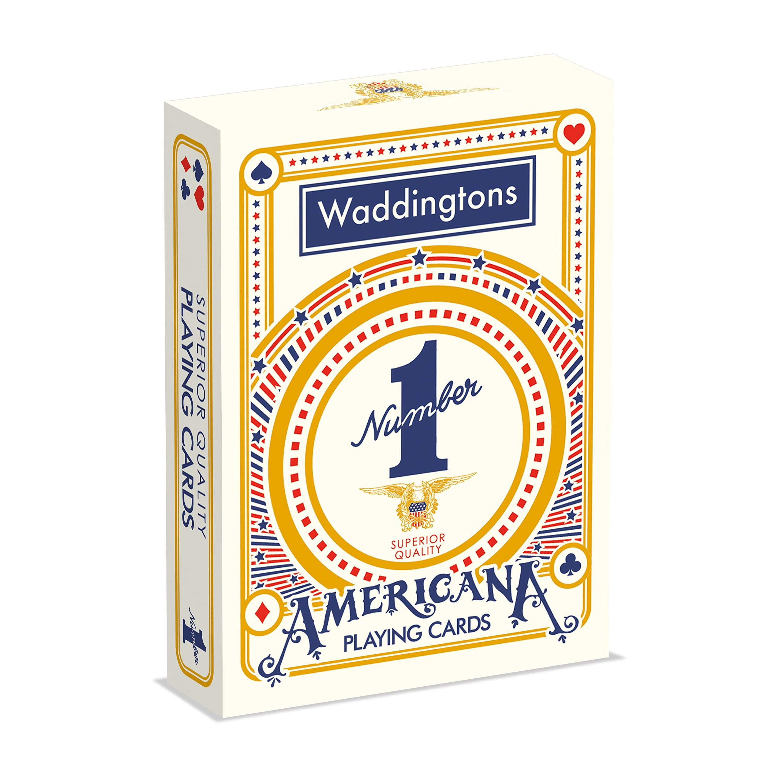 Waddingtons Number 1 Americana Playing Cards – Classic Stars & Stripes Deck for Poker, Rummy, Solitaire & Snap – Fun Gift for Kids & Adults Ages 4+